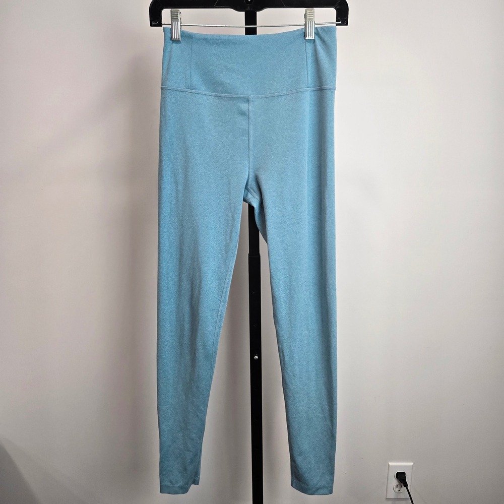 Girlfriend Collective Light Blue Heathered High Rise Compression Leggings M
